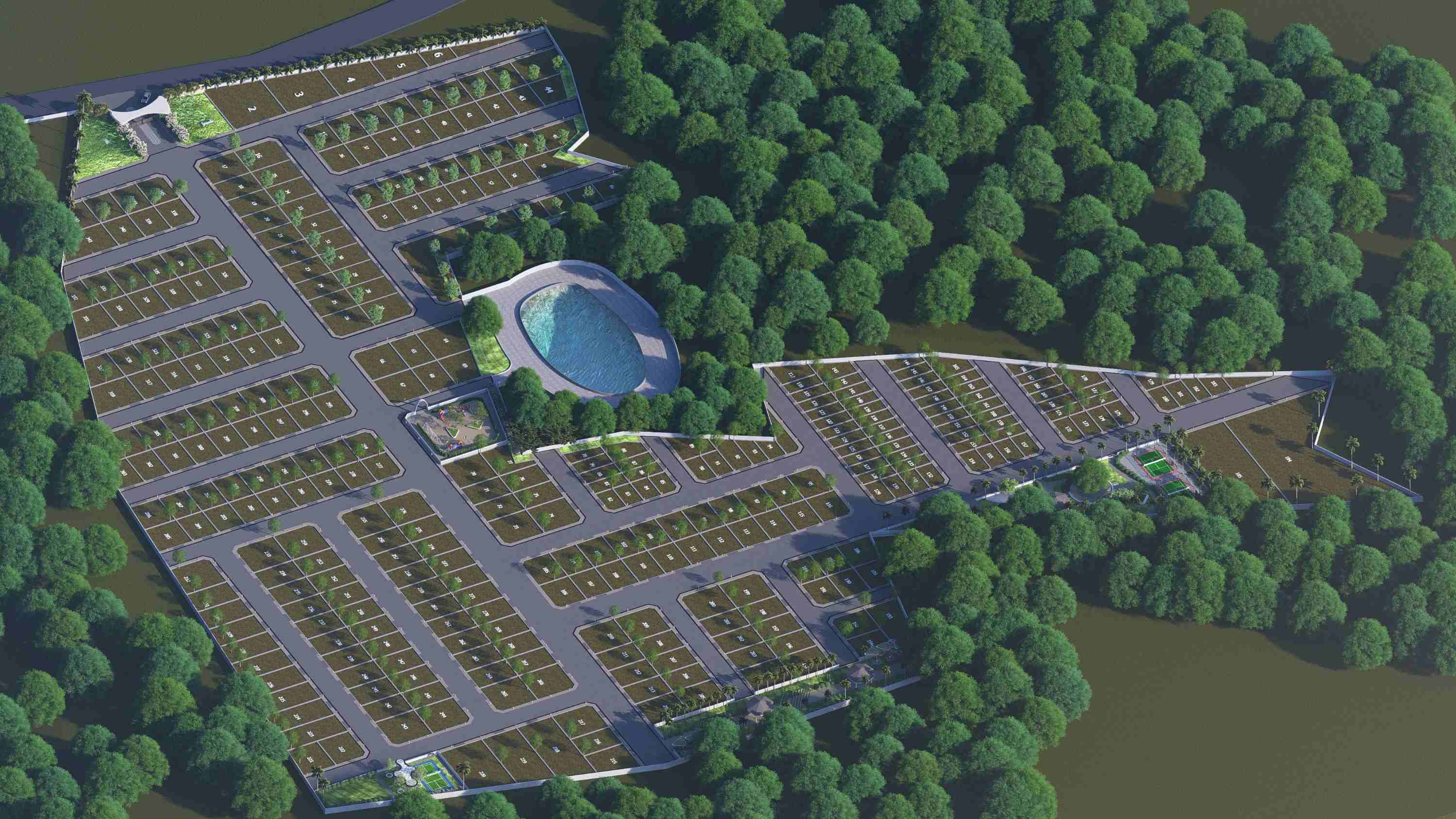 Landscaped layout